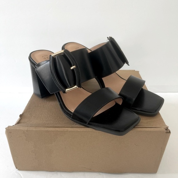 Journee Collection Women’s Junie Black Block Heel Sandals Shoes Size 8 NIB - Picture 10 of 11